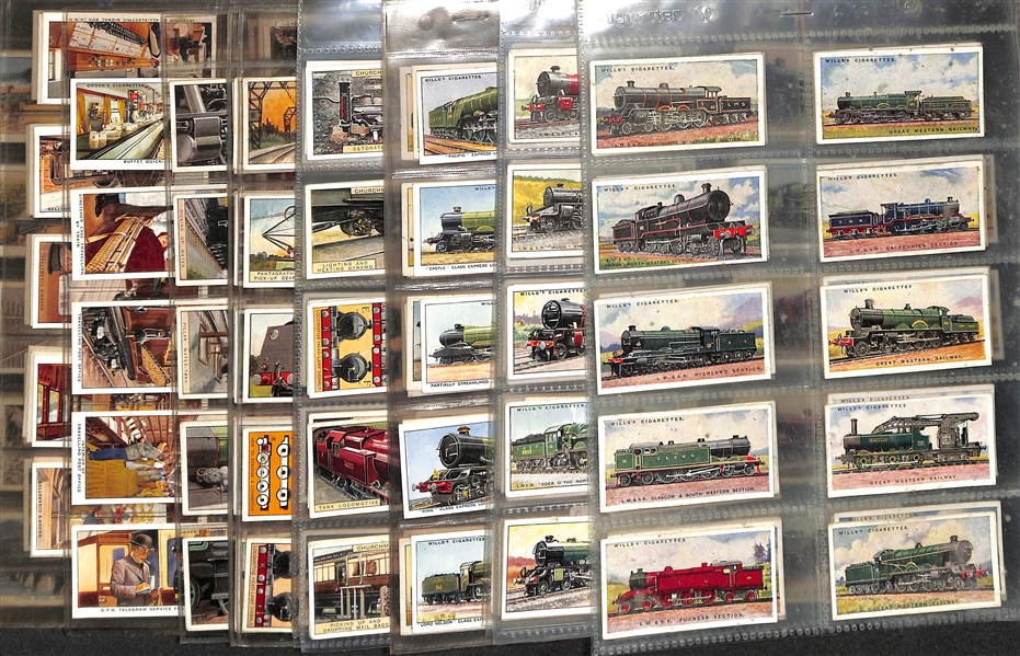 Lot of (7) 1924-1937 Cigarette Card Non-Sport Sets - Train Themed