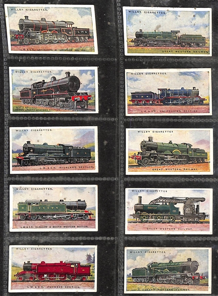 Lot of (7) 1924-1937 Cigarette Card Non-Sport Sets - Train Themed