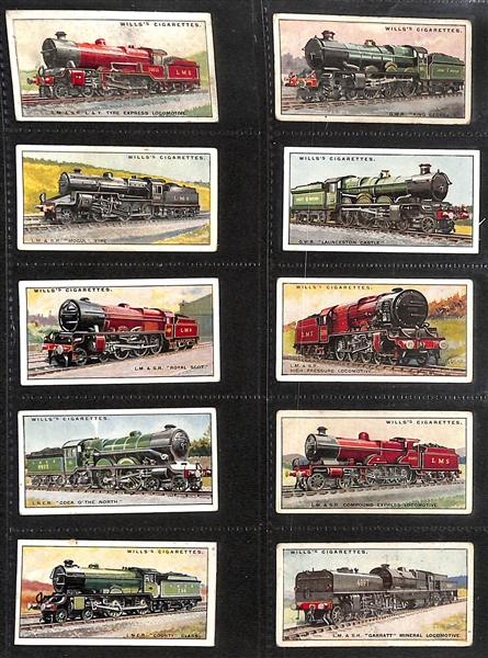 Lot of (7) 1924-1937 Cigarette Card Non-Sport Sets - Train Themed