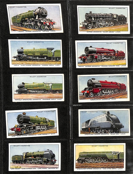 Lot of (7) 1924-1937 Cigarette Card Non-Sport Sets - Train Themed