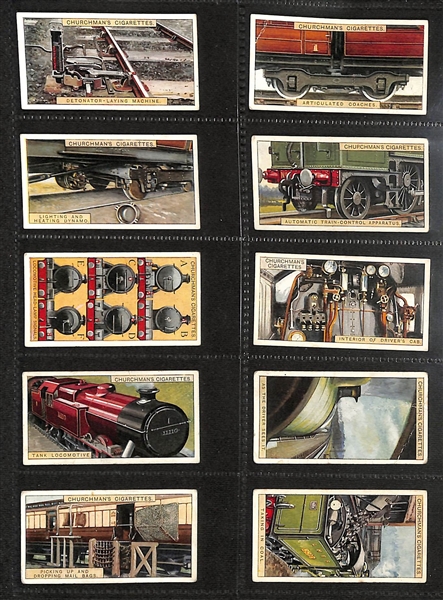 Lot of (7) 1924-1937 Cigarette Card Non-Sport Sets - Train Themed
