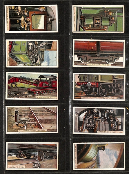 Lot of (7) 1924-1937 Cigarette Card Non-Sport Sets - Train Themed