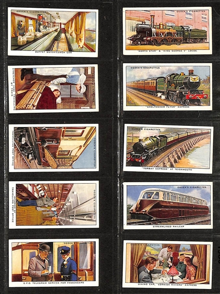 Lot of (7) 1924-1937 Cigarette Card Non-Sport Sets - Train Themed
