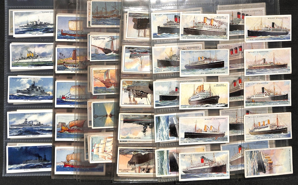 Lot of (5) 1924-1939 Cigarette Card Non-Sport Sets - Ship Themed