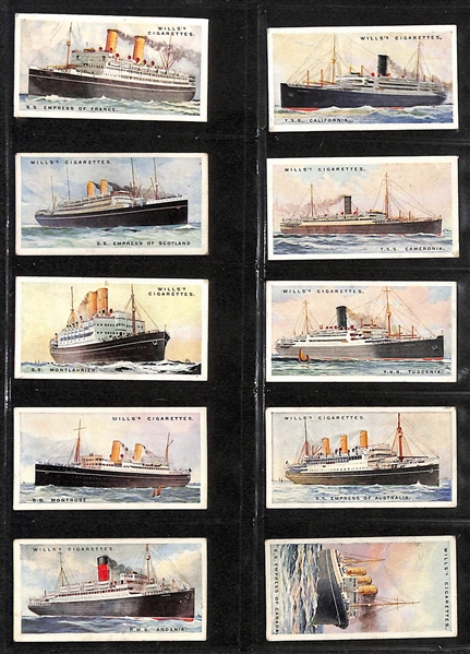 Lot of (5) 1924-1939 Cigarette Card Non-Sport Sets - Ship Themed