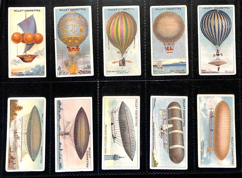 Lot of (6) 1910-1939 Cigarette Card Non-Sport Sets - Aviation, Cycling & Racing