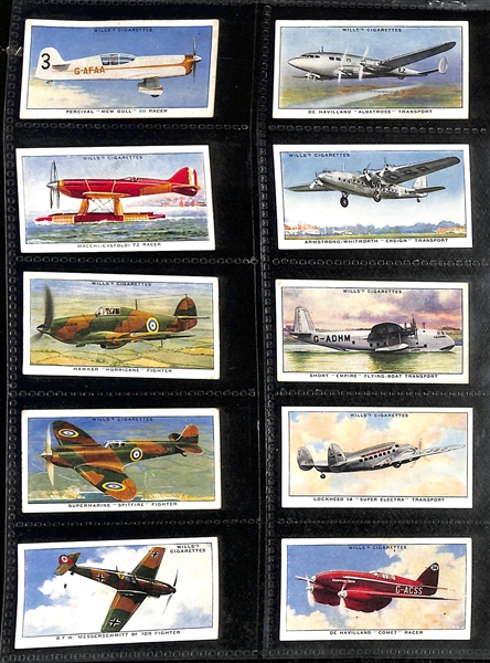 Lot of (6) 1910-1939 Cigarette Card Non-Sport Sets - Aviation, Cycling & Racing