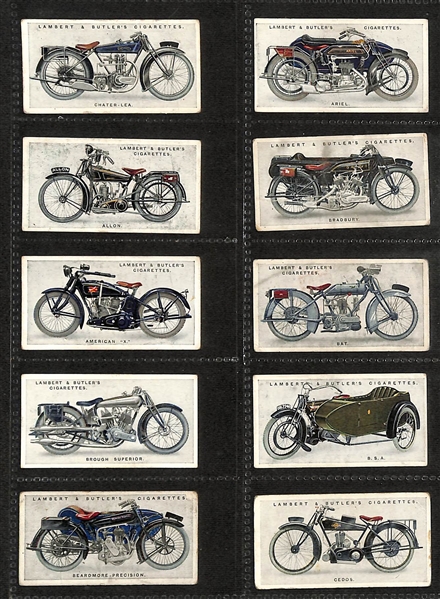 Lot of (6) 1910-1939 Cigarette Card Non-Sport Sets - Aviation, Cycling & Racing