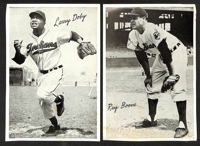 Vintage Cleveland Indians Lot - (22) Cleveland Indians 6x 8.75 Team Issued B/W Photos w. Bob Feller/Early Wynn & 1909-11 T206 Bill Hinchman Cleveland Card (Piedmont Back), More