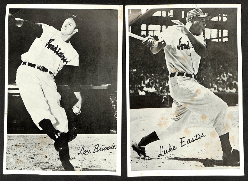 Vintage Cleveland Indians Lot - (22) Cleveland Indians 6x 8.75 Team Issued B/W Photos w. Bob Feller/Early Wynn & 1909-11 T206 Bill Hinchman Cleveland Card (Piedmont Back), More