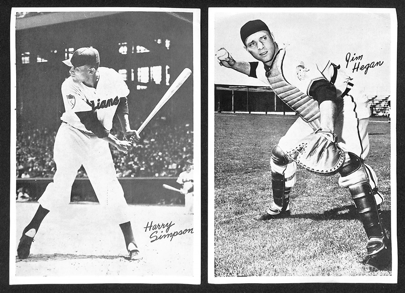 Vintage Cleveland Indians Lot - (22) Cleveland Indians 6x 8.75 Team Issued B/W Photos w. Bob Feller/Early Wynn & 1909-11 T206 Bill Hinchman Cleveland Card (Piedmont Back), More