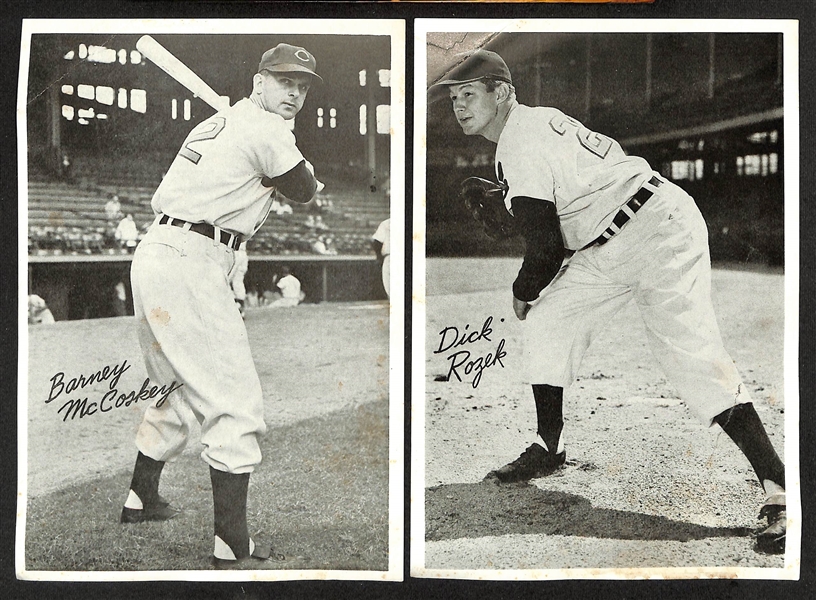 Vintage Cleveland Indians Lot - (22) Cleveland Indians 6x 8.75 Team Issued B/W Photos w. Bob Feller/Early Wynn & 1909-11 T206 Bill Hinchman Cleveland Card (Piedmont Back), More