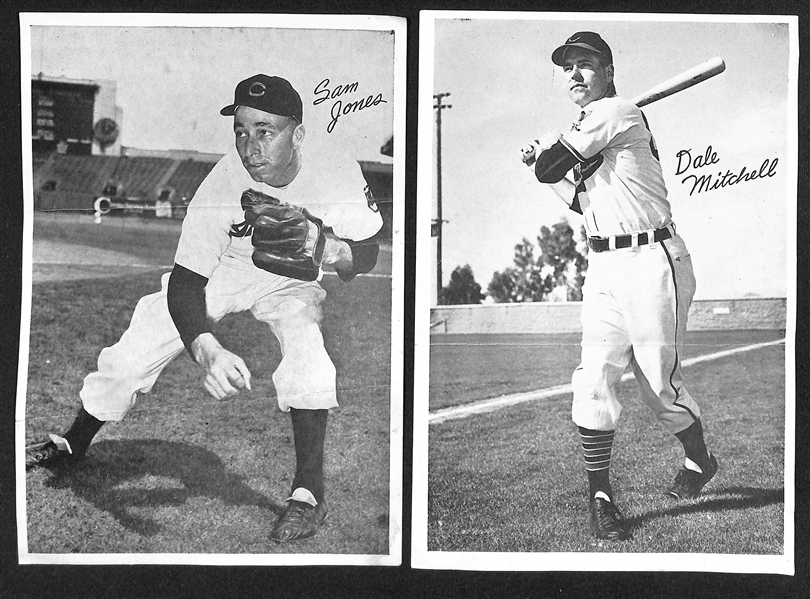 Vintage Cleveland Indians Lot - (22) Cleveland Indians 6x 8.75 Team Issued B/W Photos w. Bob Feller/Early Wynn & 1909-11 T206 Bill Hinchman Cleveland Card (Piedmont Back), More