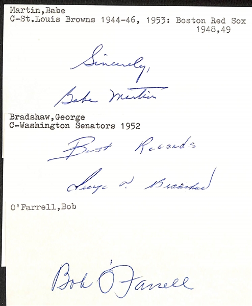 Lot of (175+) Mostly Baseball-Related Signed Index Cards w. Stan Musial, Jim Leyland, Jimmy Piersall, Bob Rush, Smokey Burgess, RC Stevens, Bill Freehan, + (JSA Auction Letter)