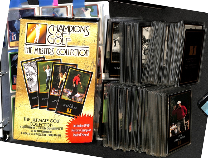 1981 Donruss PGA Tour Golf Complete (66)-Card Set w. Jack Nicklaus Rookie & 1997 Champions of Golf The Masters Collection Complete (62)-Card Set w. Tiger Woods True Rookie Card!