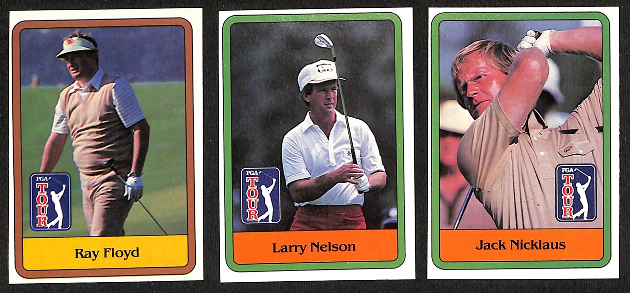 1981 Donruss PGA Tour Golf Complete (66)-Card Set w. Jack Nicklaus Rookie & 1997 Champions of Golf The Masters Collection Complete (62)-Card Set w. Tiger Woods True Rookie Card!