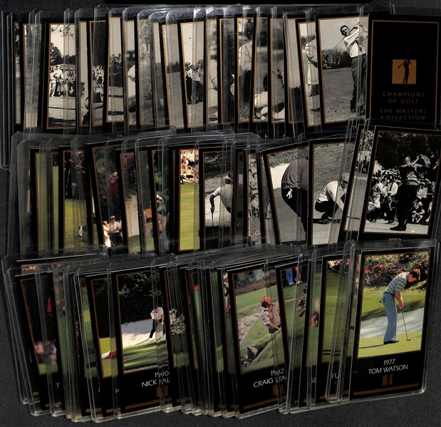1981 Donruss PGA Tour Golf Complete (66)-Card Set w. Jack Nicklaus Rookie & 1997 Champions of Golf The Masters Collection Complete (62)-Card Set w. Tiger Woods True Rookie Card!