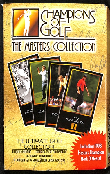1981 Donruss PGA Tour Golf Complete (66)-Card Set w. Jack Nicklaus Rookie & 1997 Champions of Golf The Masters Collection Complete (62)-Card Set w. Tiger Woods True Rookie Card!