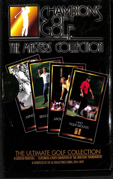 1981 Donruss PGA Tour Golf Complete (66)-Card Set w. Jack Nicklaus Rookie & 1997 Champions of Golf The Masters Collection Complete (62)-Card Set w. Tiger Woods True Rookie Card!