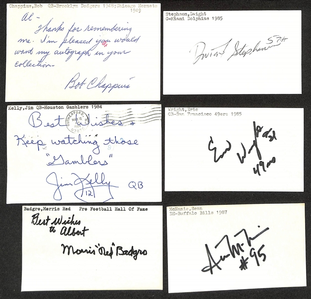 Lot of (10) Football Signed Postcards w. Johnny Unitas, Frank Gifford, Larry Csonka, Tom Dempsey, + (JSA Auction Letter)