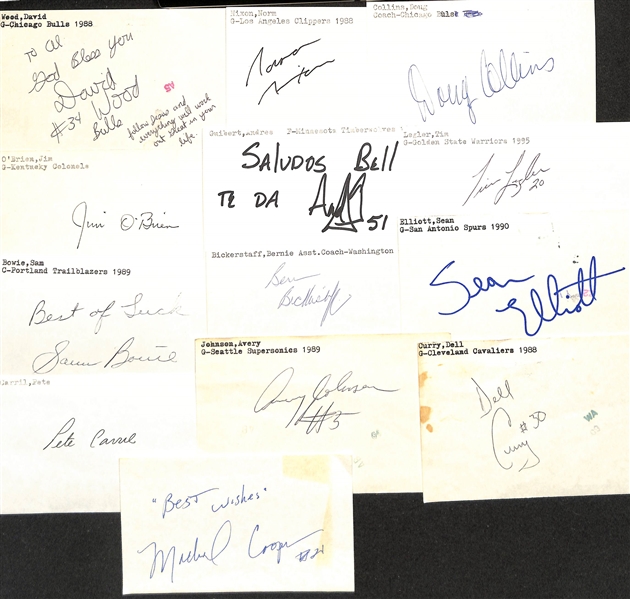 Lot of (120+) Signed Basketball Index Cards w. Bailey Howell, Elvin Hayes, Maurice Cheeks, Jerry Tarkanian, Mitchell Kupchak, + (JSA Auction Letter)