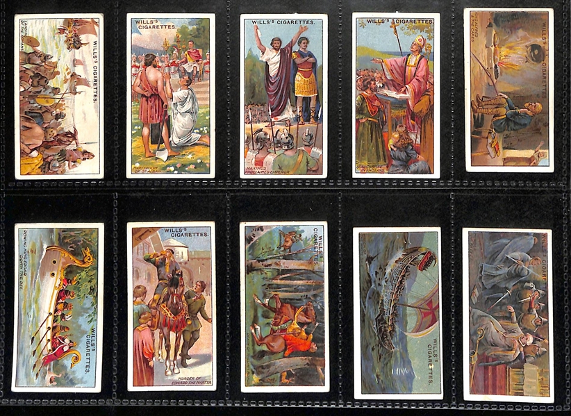 Lot of (6) 1910-1927 Cigarette Card Non-Sport Sets - Historical Events, Army Life, Pirates/Highwaymen, & Whaling