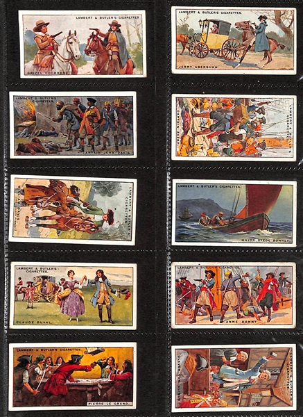 Lot of (6) 1910-1927 Cigarette Card Non-Sport Sets - Historical Events, Army Life, Pirates/Highwaymen, & Whaling