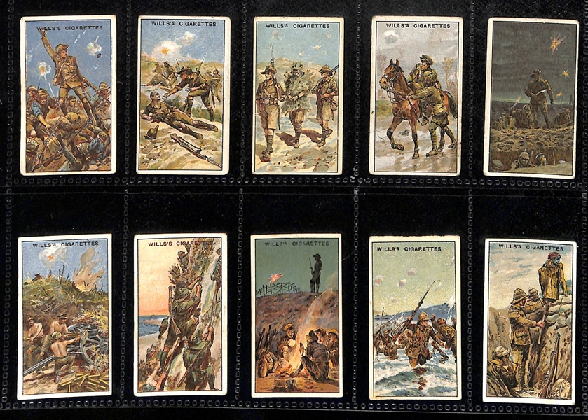 Lot of (6) 1910-1939 Cigarette Card Non-Sport Sets - Military Themed