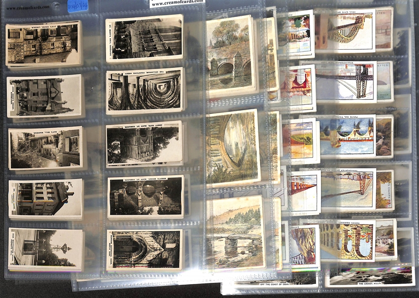 Lot of (5) 1917-1939 Cigarette Card Non-Sport Sets - Buildings, Bridges & Scenery
