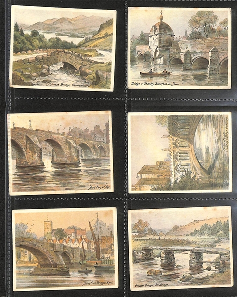 Lot of (5) 1917-1939 Cigarette Card Non-Sport Sets - Buildings, Bridges & Scenery