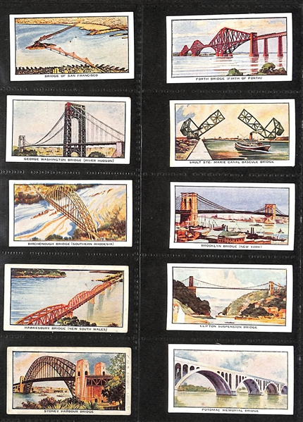 Lot of (5) 1917-1939 Cigarette Card Non-Sport Sets - Buildings, Bridges & Scenery