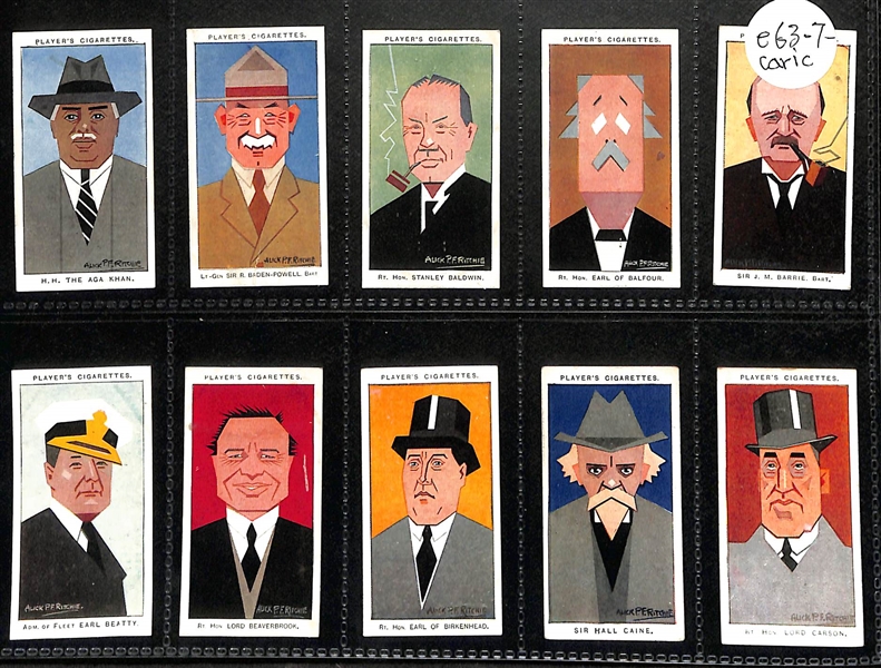 Lot of (6) 1916-1938 Cigarette Card Non-Sport Sets - Pictureques & Caricatures
