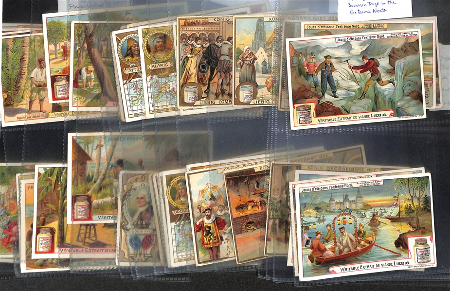 Lot of (54) Early 1900s German Advertisement Cards w. Liebig Extract of Meat Products