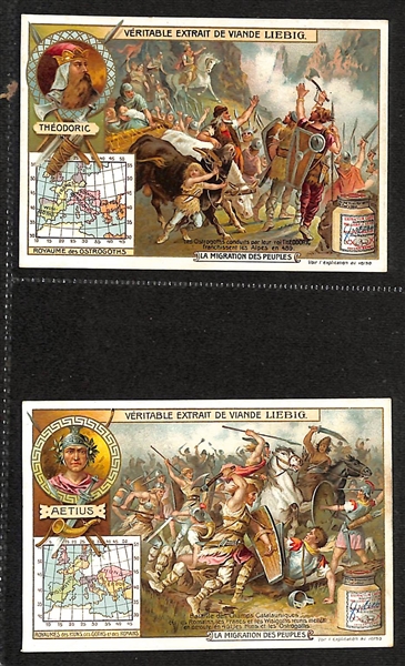 Lot of (54) Early 1900s German Advertisement Cards w. Liebig Extract of Meat Products