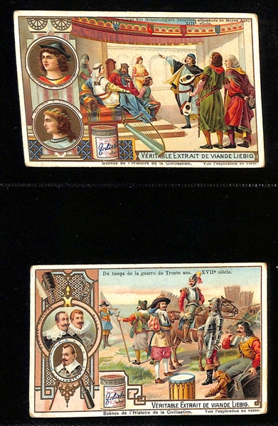 Lot of (54) Early 1900s German Advertisement Cards w. Liebig Extract of Meat Products
