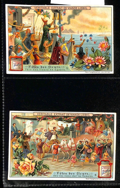 Lot of (54) Early 1900s German Advertisement Cards w. Liebig Extract of Meat Products