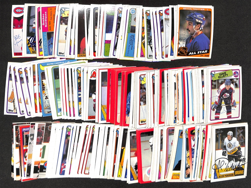 Lot of (250+) Signed Hockey Cards w. HOFers Bryan Trottier, Chris Chelios, & Cam Neely (JSA Auction Letter)