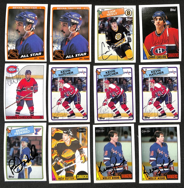 Lot of (250+) Signed Hockey Cards w. HOFers Bryan Trottier, Chris Chelios, & Cam Neely (JSA Auction Letter)