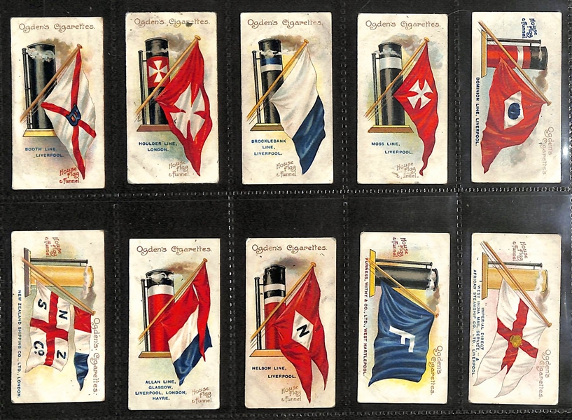 Lot of (5) 1906-1934 Cigarette Card Non-Sport Sets - Flags, Insignias, Lucky Charms 