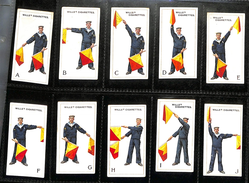Lot of (5) 1906-1934 Cigarette Card Non-Sport Sets - Flags, Insignias, Lucky Charms 