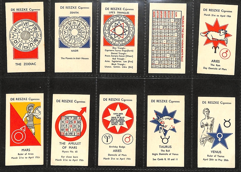 Lot of (5) 1906-1934 Cigarette Card Non-Sport Sets - Flags, Insignias, Lucky Charms 
