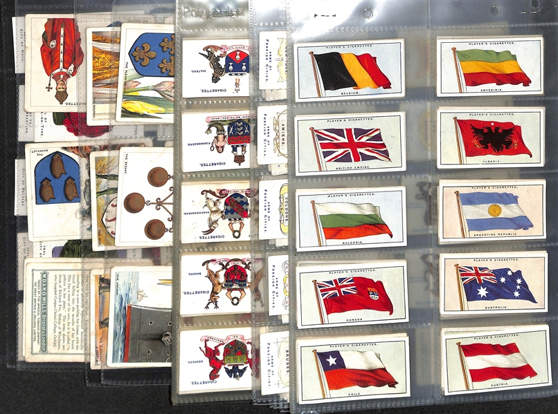 Lot of (5) 1911-1928 Cigarette Card Non-Sport Sets - Flags, Coat of Arms, Signs & Seals