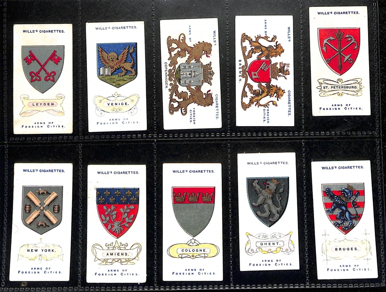 Lot of (5) 1911-1928 Cigarette Card Non-Sport Sets - Flags, Coat of Arms, Signs & Seals