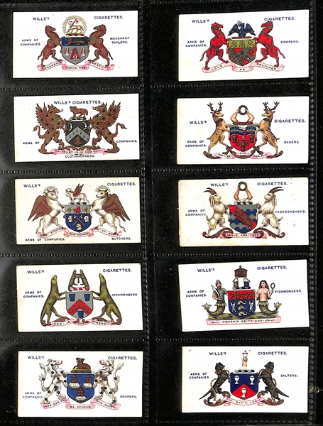 Lot of (5) 1911-1928 Cigarette Card Non-Sport Sets - Flags, Coat of Arms, Signs & Seals