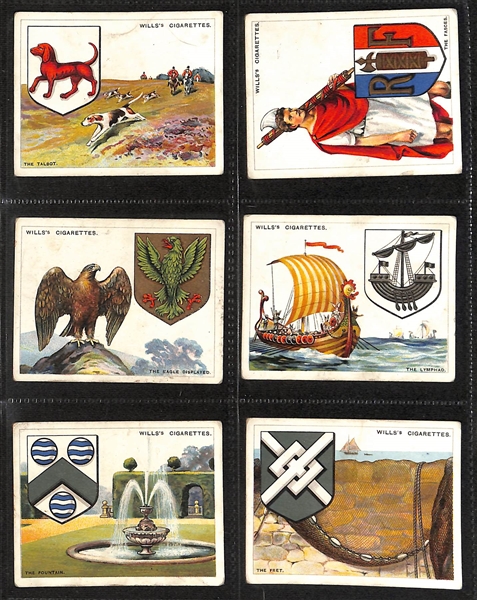 Lot of (5) 1911-1928 Cigarette Card Non-Sport Sets - Flags, Coat of Arms, Signs & Seals