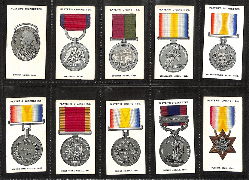 Lot of (5) 1910-1940 Cigarette Card Non-Sport Sets - Medals, Ribbons, & Aviation