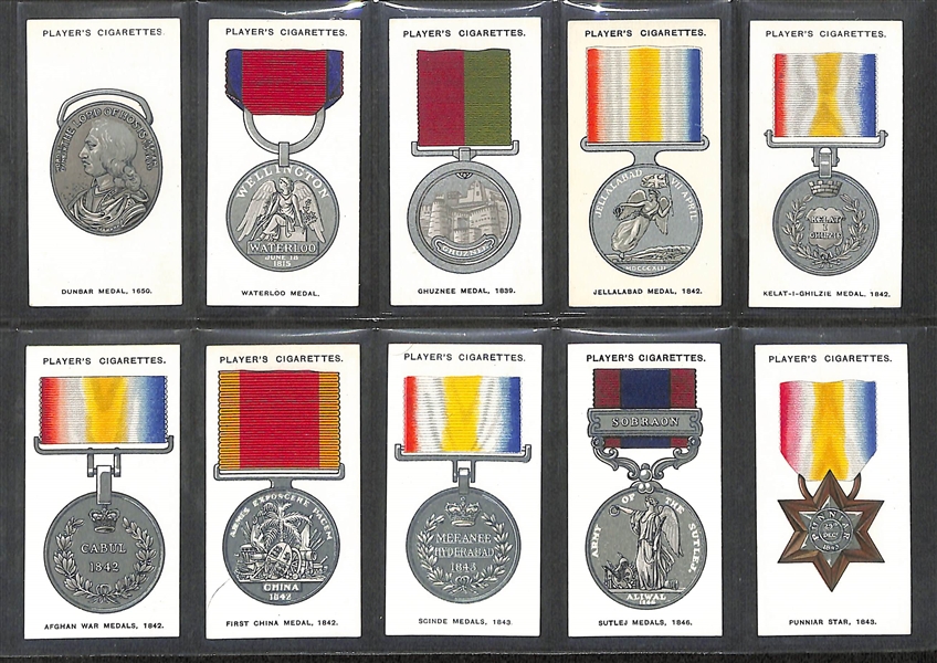 Lot of (5) 1910-1940 Cigarette Card Non-Sport Sets - Medals, Ribbons, & Aviation