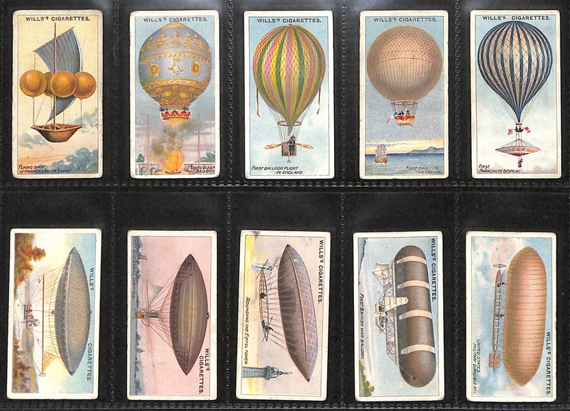 Lot of (5) 1910-1940 Cigarette Card Non-Sport Sets - Medals, Ribbons, & Aviation