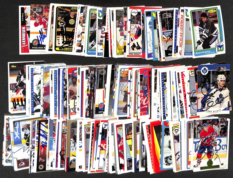 Lot of (245+) Signed Hockey Cards w. Ron Francis, Nicklaus Lidstrom, + (JSA Auction Letter)