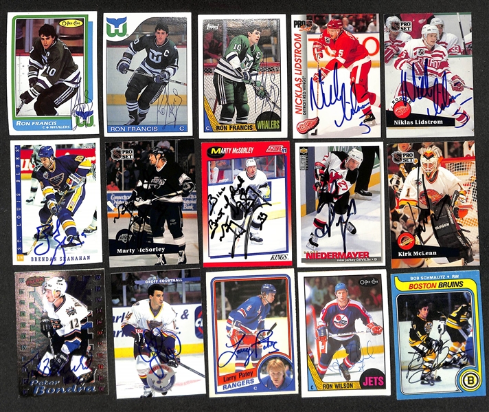 Lot of (245+) Signed Hockey Cards w. Ron Francis, Nicklaus Lidstrom, + (JSA Auction Letter)